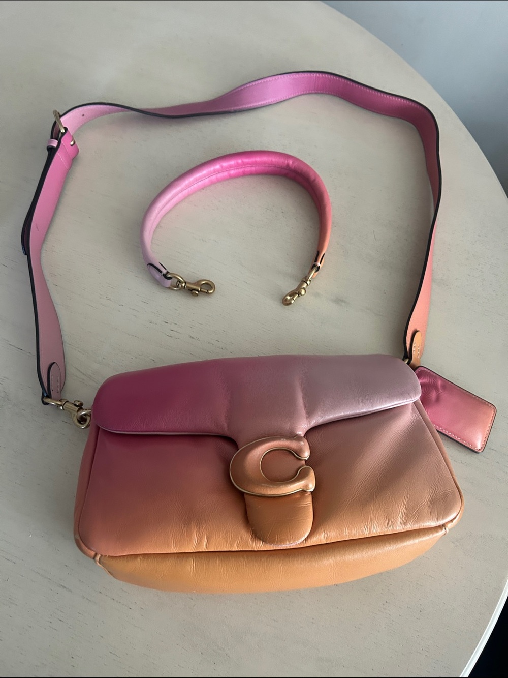 Coach Pink to Peach Ombré Pillow Tabby Bag
